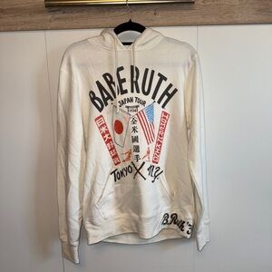 Roots of Fight Limited Edition Babe Ruth Cream Graphic Hoodie Size Medium